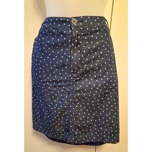 Catherines Womens Stars print Denim Skort skirt attached shorts Size 24W  Blue
